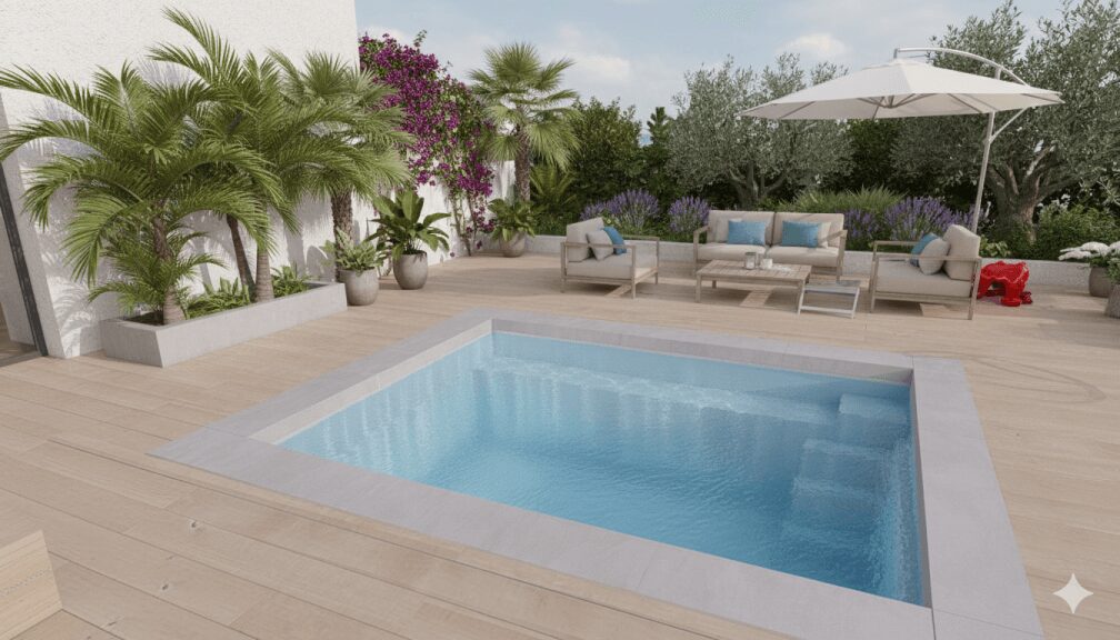Piscine coque Angélite 4 et Mini Alliance Piscines