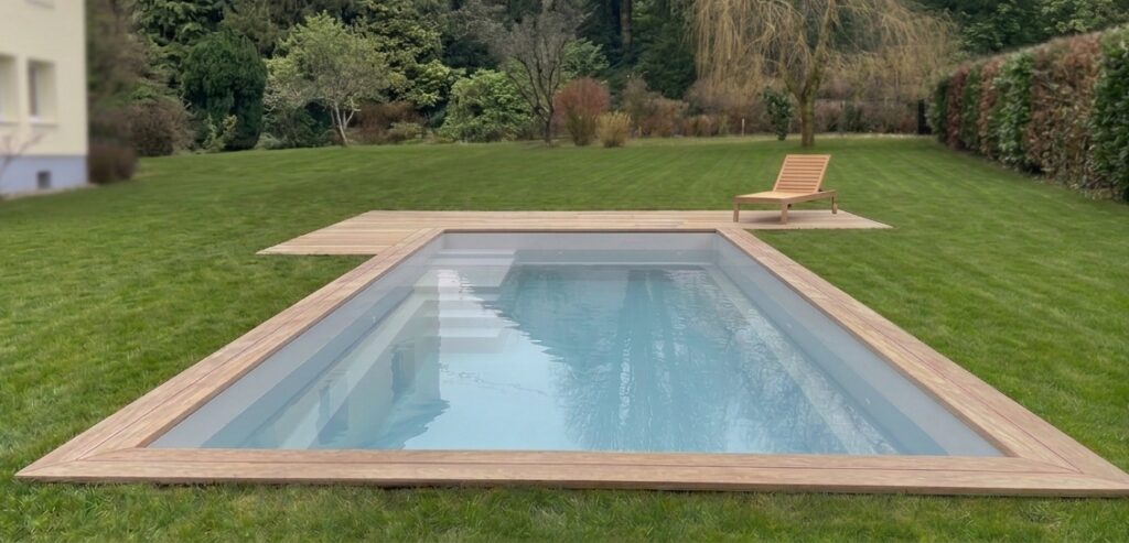 Piscine coque Larimar avec plage immergée XXL – Livraison - Art & Loisirs Piscines